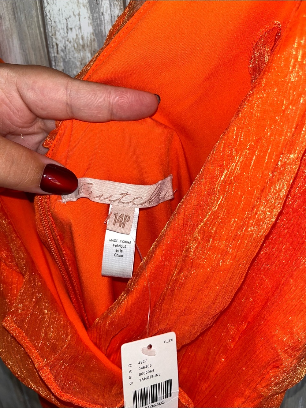 Hutch Tangerine Ruffle Wide Leg Jumpsuit Size 14P Petite NWT - Picture 11 of 11